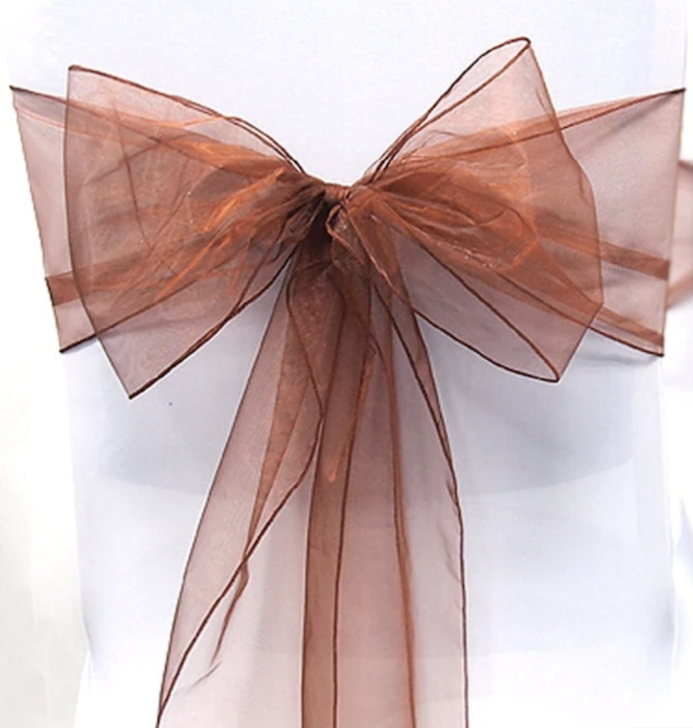 Noeud Organza Marron